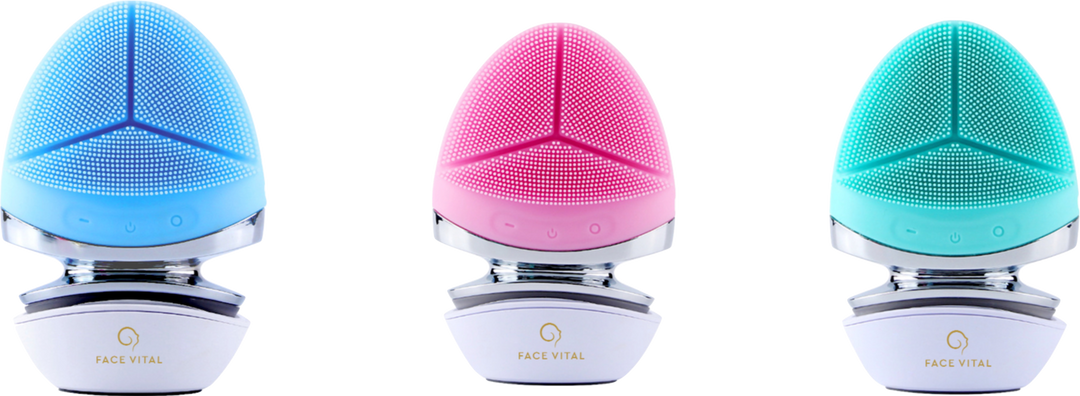 FACE VITAL EMS Cepillo facial de silicona de microcorriente con función de calor